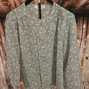 Alicia Black and White Floral Blouse